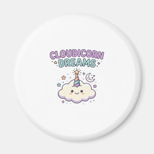Unicorn Cloudicorn Dreams Trendy Graphic Tee Desig Magnet