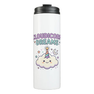 Unicorn Cloudicorn Dreams Trendy Graphic Tee Desig Thermal Tumbler