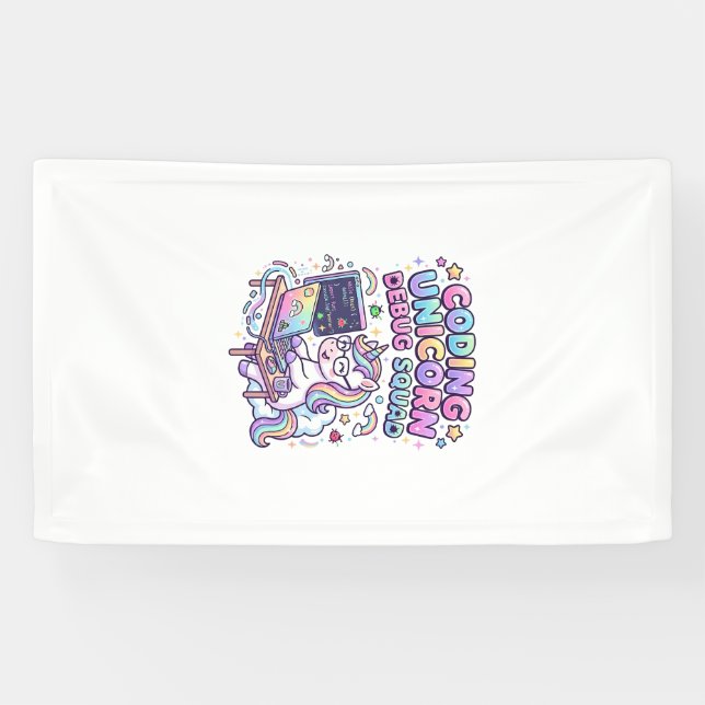 Unicorn Coding Unicorn Debug Squad Charming Market Banner (Horizontal)