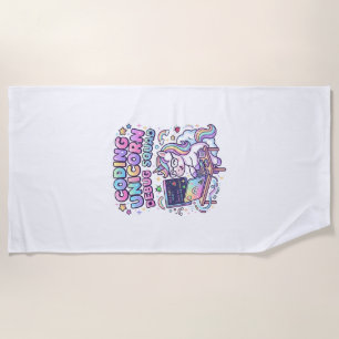 Unicorn Coding Unicorn Debug Squad Charming Market Beach Towel