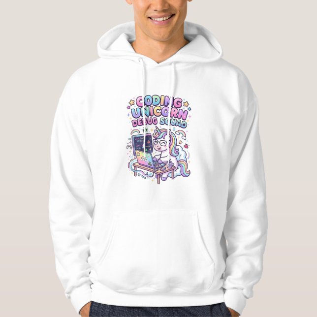 Unicorn Coding Unicorn Debug Squad Charming Market Hoodie (Front)
