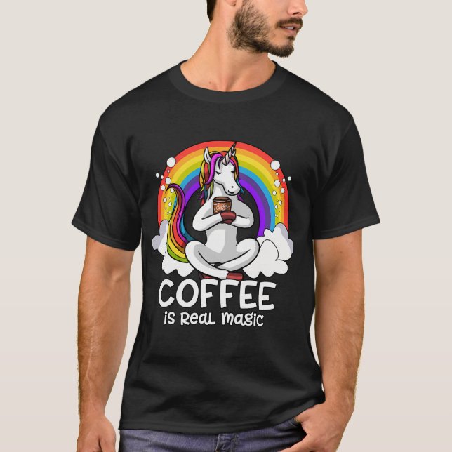 Unicorn Coffee Addict T-Shirt (Front)