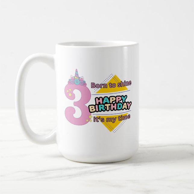 Unicorn coffee mug design for kids  (Left)