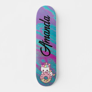 Unicorn colour abstract skateboard