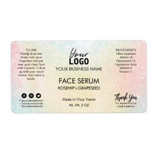 Unicorn Coloured Face Serum Label