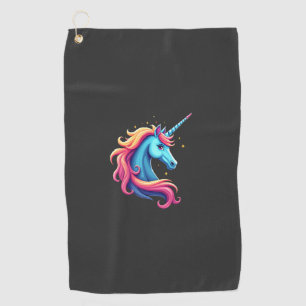 Unicorn Colourful Tie-Dye Unicorn Horse T-Shirt, S Golf Towel