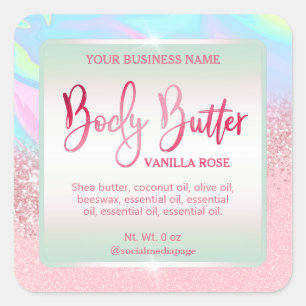 Unicorn Colours Body Butter Labels