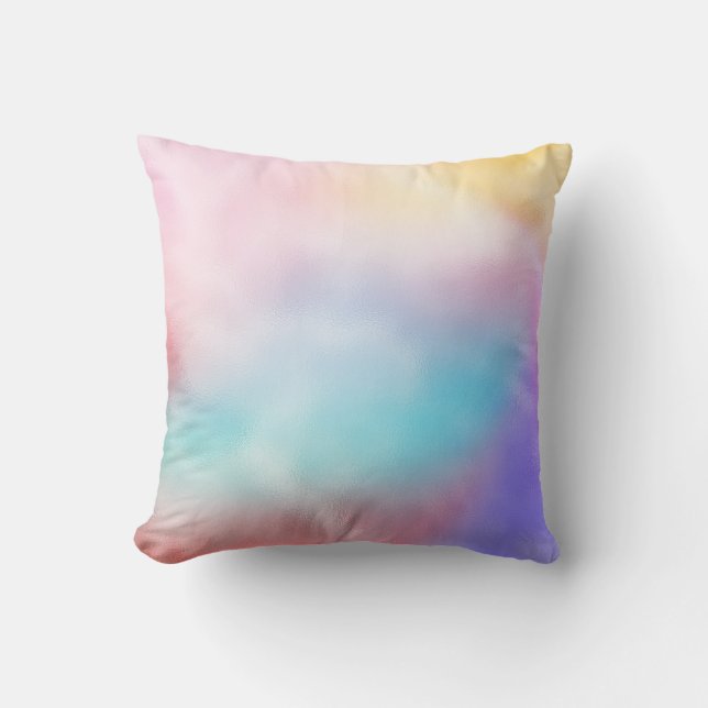 Unicorn Colours Throw Pillow (Front)