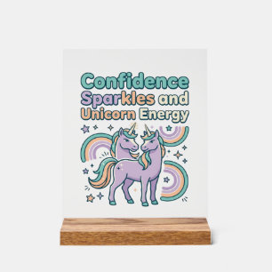 Unicorn Confidence Sparkles and Unicorn Energy Tre Acrylic Sign
