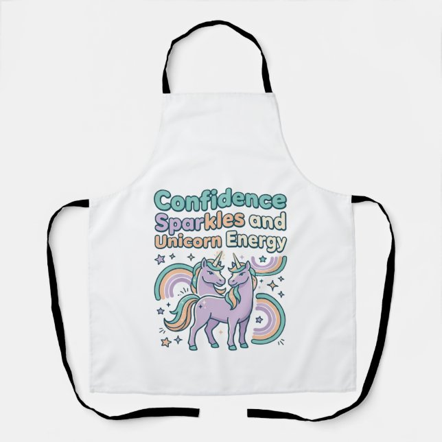 Unicorn Confidence Sparkles and Unicorn Energy Tre Apron (Front)