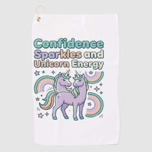 Unicorn Confidence Sparkles and Unicorn Energy Tre Golf Towel