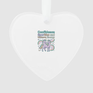 Unicorn Confidence Sparkles and Unicorn Energy Tre Ornament