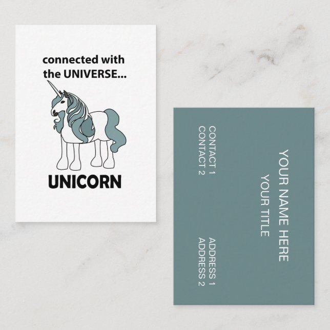 Unicorn Connected With The Universe Unicorn Business Card (Front/Back)