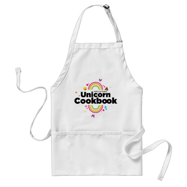 Unicorn Cookbook Adult Apron (Front)