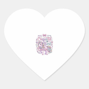 Unicorn Coquette Bow Unicorn Cute Pastel Graphic T Heart Sticker