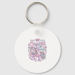 Unicorn Coquette Bow Unicorn Cute Pastel Graphic T Key Ring