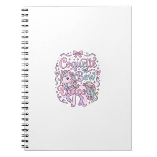 Unicorn Coquette Bow Unicorn Cute Pastel Graphic T Notebook