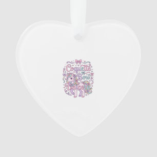 Unicorn Coquette Bow Unicorn Cute Pastel Graphic T Ornament
