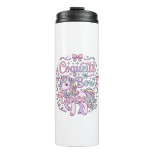 Unicorn Coquette Bow Unicorn Cute Pastel Graphic T Thermal Tumbler