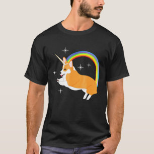 Unicorn Corgi Cute Puppy Dog Rainbow Sparkling Tee
