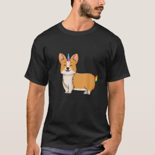 Unicorn Corgi Dog T Shirt Cute Corgicorn Rainbow A