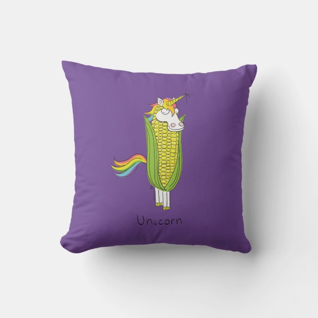 Unicorn Corn Funny Kids Cushion (Front)