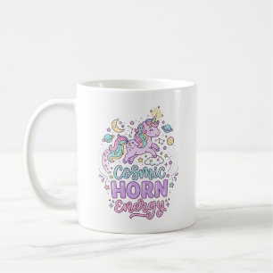 Unicorn Cosmic Horn Energy Cute Pastel Graphic Tee Coffee Mug