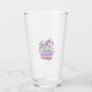 Unicorn Cosmic Horn Energy Cute Pastel Graphic Tee Glass