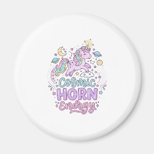 Unicorn Cosmic Horn Energy Cute Pastel Graphic Tee Magnet