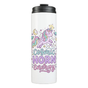 Unicorn Cosmic Horn Energy Cute Pastel Graphic Tee Thermal Tumbler