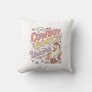 Unicorn Cowboy Boots Unicorn Whimsical Zazzle Desi Cushion