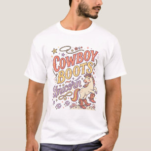 Unicorn Cowboy Boots Unicorn Whimsical Zazzle Desi T-Shirt