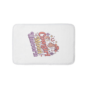 Unicorn Cowgirl Moon Unicorn Whimsical Merch Desig Bath Mat