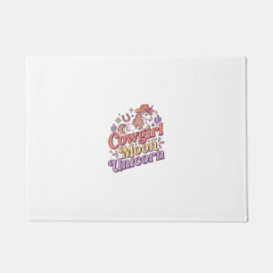 Unicorn Cowgirl Moon Unicorn Whimsical Merch Desig Doormat