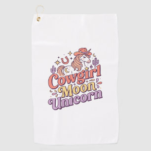 Unicorn Cowgirl Moon Unicorn Whimsical Merch Desig Golf Towel
