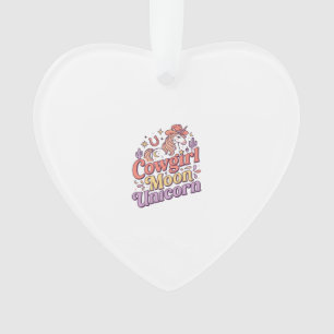 Unicorn Cowgirl Moon Unicorn Whimsical Merch Desig Ornament