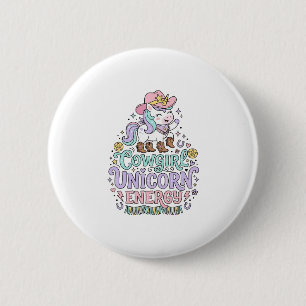 Unicorn Cowgirl Unicorn Energy Cute Pastel Product 6 Cm Round Badge
