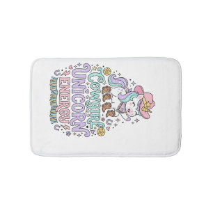 Unicorn Cowgirl Unicorn Energy Cute Pastel Product Bath Mat