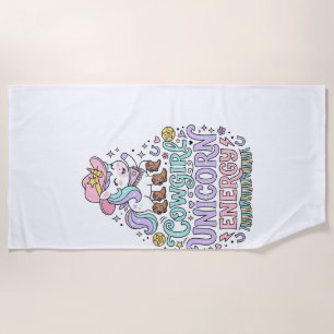 Unicorn Cowgirl Unicorn Energy Cute Pastel Product Beach Towel