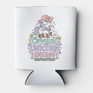 Unicorn Cowgirl Unicorn Energy Cute Pastel Product Can Cooler