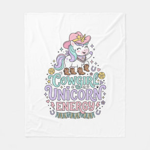 Unicorn Cowgirl Unicorn Energy Cute Pastel Product Fleece Blanket