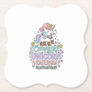 Unicorn Cowgirl Unicorn Energy Cute Pastel Product Paper Coaster