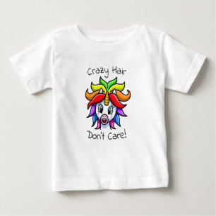 Unicorn Crazy Hair Don't Care Funny Baby T-Shirt