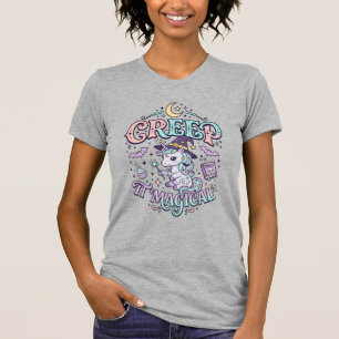 Unicorn Creep It Magical Retro Style T-Shirt Desig