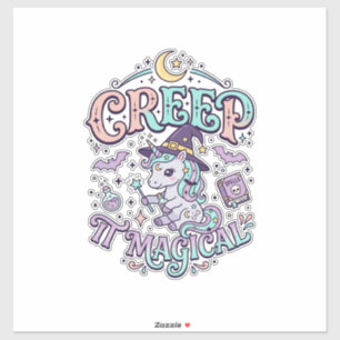 Unicorn Creep It Magical Retro Style T-Shirt Desig