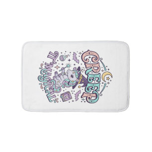 Unicorn Creep It Magical Retro Style T-Shirt Desig Bath Mat