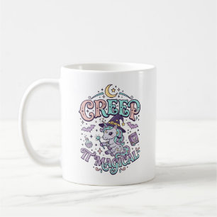 Unicorn Creep It Magical Retro Style T-Shirt Desig Coffee Mug