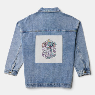 Unicorn Creep It Magical Retro Style T-Shirt Desig Denim Jacket