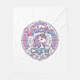 Unicorn Crew Playful Print on Demand Design_1 Fleece Blanket