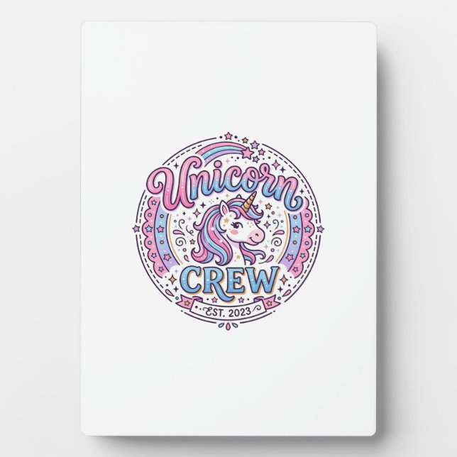 Unicorn Crew Playful Print on Demand Design_1 Plaque (Front)